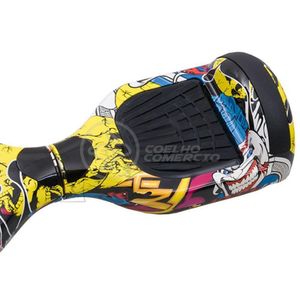 Hoverboard Infantil Skate Elétrico Arte Urbana Led Grafite