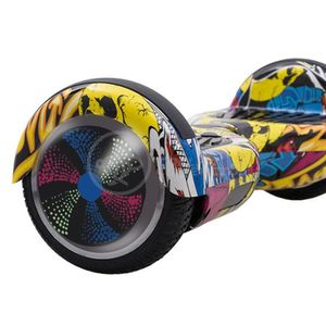Hoverboard Infantil Skate Elétrico Arte Urbana Led Grafite