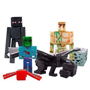 Cartela Minecraft Dragão 5 Bonecos + 1 Bloco Zombie