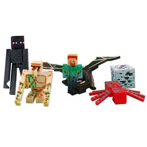 Kit 8 Cartela Minecraft Dragão 45 Bonecos + 8 Bloco Steve