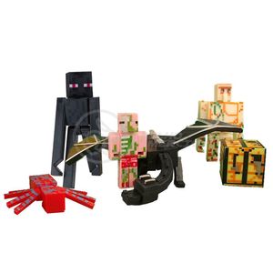 Kit 4 Cartela Minecraft 20 Bonecos + 4 Bloco Pigman rosa