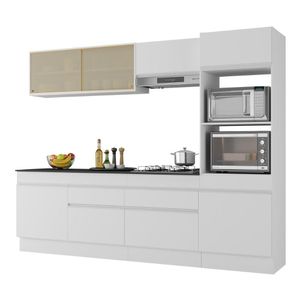 Armário De Cozinha Completa 5 Peças Com Rodapé Mp2181 Made Multimóveis Branco Branco