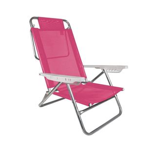 Cadeira De Alumínio Reclinável Summer 6 Posições Praia Mor Cor:rosa Rosa