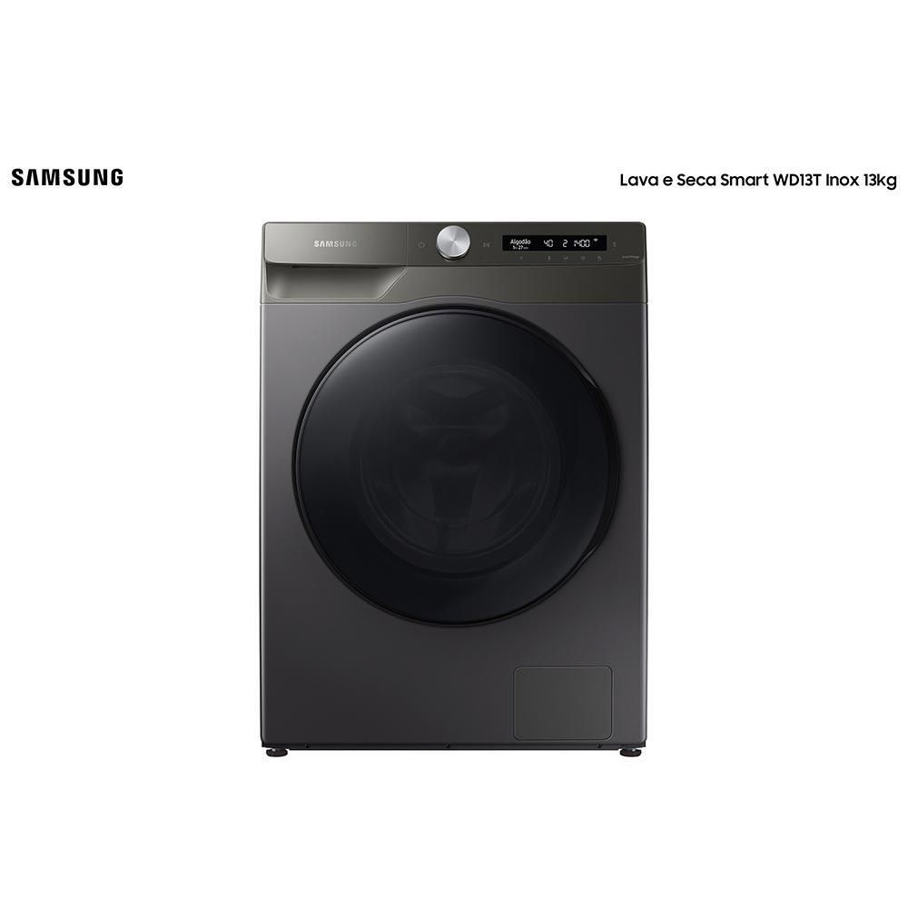 Lava E Seca 13 Kg Samsung Eco Bubble Inox Com 25 Programas De Lavagem - Wd13t504dbn 220