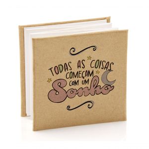 Álbum Sanfonado 10x10cm Para 12 Fotos Sonho Bege