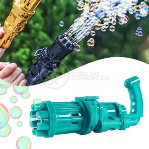 Máquina Elétrica Brinquedo Lança Bolhas Sabão Azul