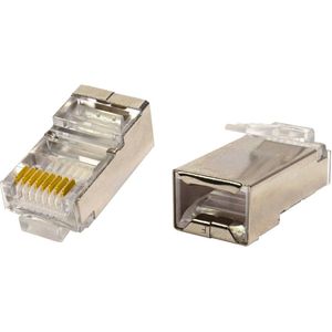 Plug Rj-45 8p8c Cat5 Blindado Pct Com 10pçs