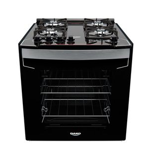 Fogão A Gás De Embutir Dako Diplomata 4 Bocas Com Mesa Preto Bivolt