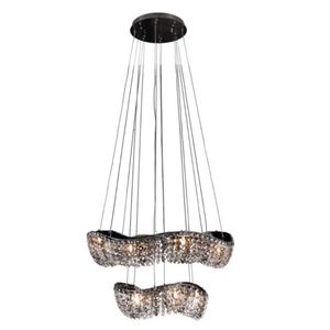 Pendente Wave Cristal 2 Aros 14 Luzes Wav14l60pd Bronzearte