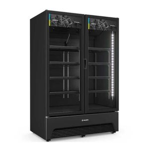 Expositor Vertical Multiuso 2 Portas 1257 Litros Vbm3ah All Black 220v - Metalfrio