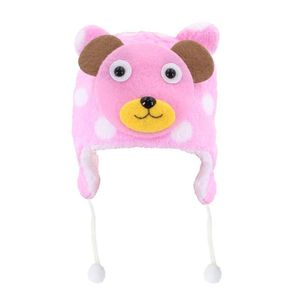 Touca Gorro Infantil Rosa Urso Tamanho único