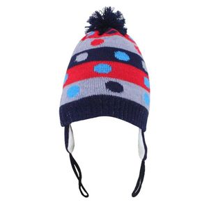Touca Gorro Infantil Azul Marinho Bolinhas Coloridas Tamanho único