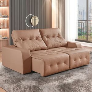 Sofá Retrátil E Reclinável 230cm M185 Caramelo