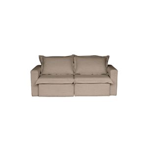 Sofá Cama Casal Retrátil E Reclinável Em Linho Sofatec Bronze
