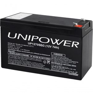 Bateria 12V 7,0 Ah(Up1270Seg)F187, Destinada Ao Mercado De S