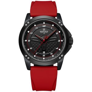 Relógio De Quartzo Masculino Casual Pulseira De Silicone Impermeavel Vermelho