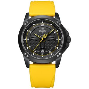 Relógio De Quartzo Masculino Casual Pulseira De Silicone Impermeavel Amarelo