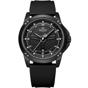 Relógio De Quartzo Masculino Casual Pulseira De Silicone Impermeavel Preto