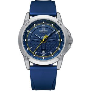 Relógio De Quartzo Masculino Casual Pulseira De Silicone Impermeavel Azul
