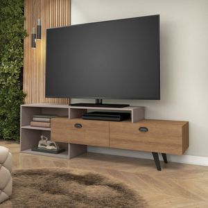Rack Sunset 180cm Para Tv 60 Polegadas 2 Portas Basculantes Com Pés Mel/fendi