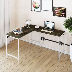 Mesa De Escritório Em L Estilo Industrial 120x140cm Active Carvalho Dark - Est.branca
