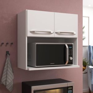 Armário Aéreo Modulado Para Microondas Fidelitá Viena 70cm 2 Portas Branco