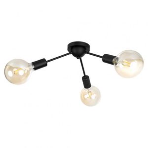 Plafon 3 Luzes E27 Sem Lampada 53x53cm Sputnik Spk3e27pfpt Bronzearte Preto