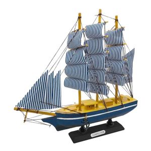 Miniatura Barco Navio De Madeira Veleiro Decorativo ? 15cm