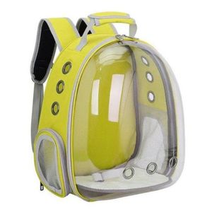 Mochila Amarela Pet Com Visão Panorâmica Com Cinto De Segurança