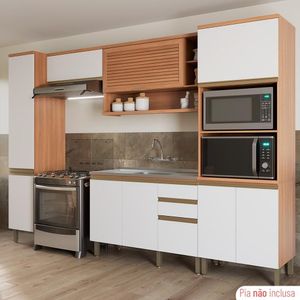Cozinha Completa Thela Bárbara 5 Pçs C- Balcão Freijó-branco