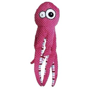 Brinquedo Pet Pelucia Octopus Rosa Mordedor Cães Com Som