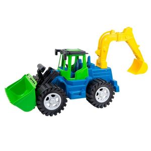 Brinquedo Retroescavadeira Articulável Carregador Frontal Máquina Construção 46cm
