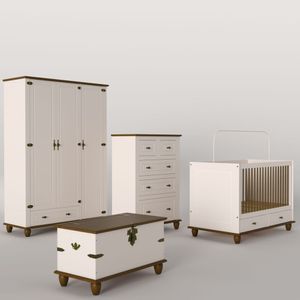 Quarto Infantil Retrô Off White- Nogueira
