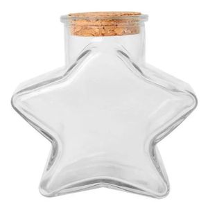 Kit 4 Potes De Vidro Estrela Com Tampa 150ml