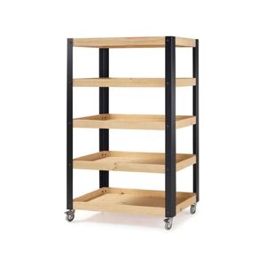 Estante De Apoio Alta 150 Cm Angus Carvalho/preto Fosco