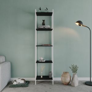 Estante Para Livros Industrial Aço Multiuso 5 Prateleiras 187x45cm Active Yescasa Preto ônix / Est.branca