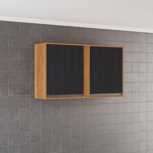Armário Para Cozinha Aéreo 2 Portas Pérola Cinamomo/preto