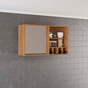 Armário Para Cozinha Aéreo 1 Porta Pérola Cinamomo/off White