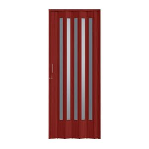 Porta Sanfonada Pvc Plastporta 210x60cm Translucida Bcf Mogno
