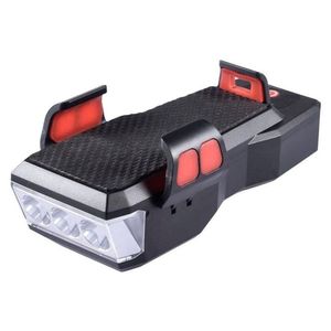 Farol Lanterna Led Recarregável Com Buzina E Suporte De Celular Para Bicicleta