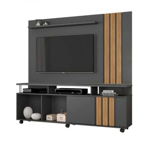 Painel Com Rack Atraente Tv Até 70 Polegadas Jcm Móveis Grafite - Noronha
