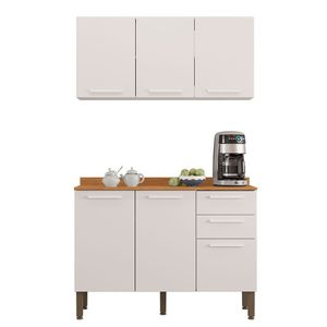 Armário De Cozinha Aereo Balcão New Valencia 6 Portas Sallet Branco