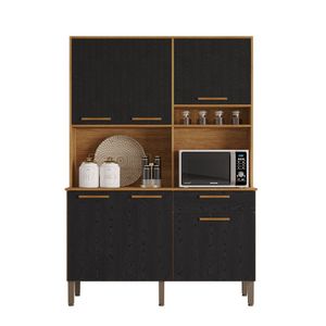 Armário Cozinha New Siena Salleto Cinamomo - Preto