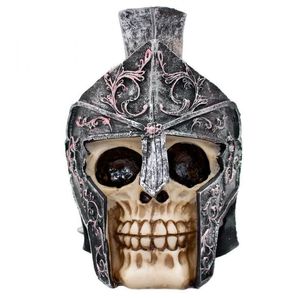 Enfeite Caveira Capacete Romano Espinhos Crânio Resina