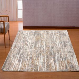 Tapete Decorativo 1,50 X 2,00 Lucena Cinza-bege-branco