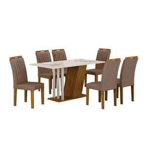 Conjunto Sala De Jantar Com 6 Cadeiras Miami Yescasa Freijo-off-off-camurça