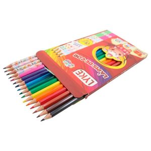 Kit Escolar Lápis De Cor 12 Cores Em Resina Plástica Com 4 Lápis Grafite