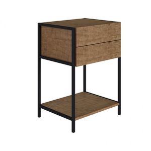 Mesa De Cabeceira Industrial Artesano Vermont / Preto