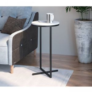 Mesa Lateral Volpi Alta Artesano Branco / Preto