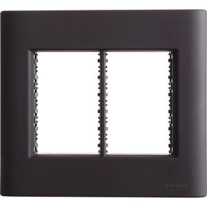 Placa 6 Postos 4x4 Tramontina Giz Preta Soft Touch Suporte Tramontina